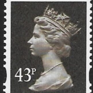 Y1717  43p 2B  deep sepia. blue fluor. ex sheet Harrison  U/M (MNH)