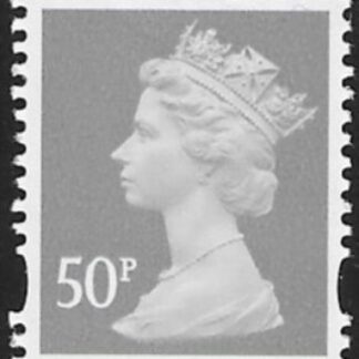Y1727  50p 2B  grey. blue fluor. ex sheet  DLR  U/M (MNH)