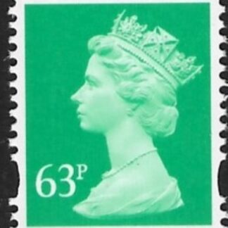 Y1732  63p 2B light emerald. blue fluor. ex sheet  Harrison  U/M (MNH)