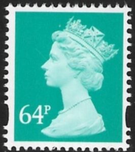 Y1733  64p 2B turquoise green. blue fluor. ex GS1  Walsall.  U/M (MNH)
