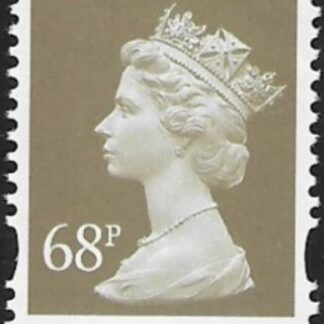 Y1736  68p  2B  grey-brown. blue fluor ex sheet   DLR U/M (MNH)