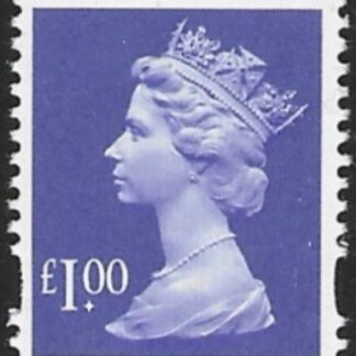 Y1743  £1.00 2B  bluish violet. blue fluor. ex sheet  Enschede  U/M (MNH)