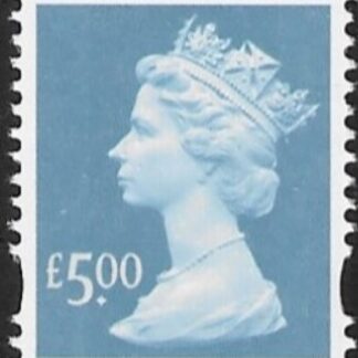 Y1749  £5.00 2B azure. blue fluor. ex sheet  DLR  U/M (MNH)