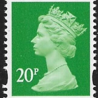Y1687  20p 2B bright green. blue fluor ex sheet  DLR U/M (MNH)