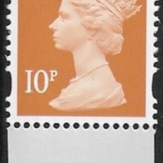 Y1676  10p 2B  dull orange. blue fluor  ex DY3 Walsall   U/M (MNH)