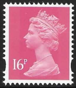 Y1680  16p 2B pale cerise. blue fluor ex sheet  DLR  U/M (MNH)