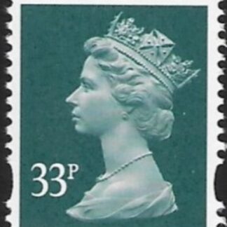 Y1696  33p  2B grey-green. blue fluor ex sheet    DLR  U/M (MNH)
