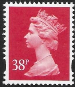 Y1706  38p  2B  rosine. blue fluor. ex sheet.  Enschede  U/M (MNH)