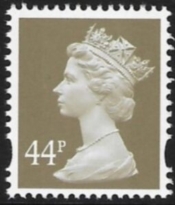 Y1719  44p  2B grey-brown. blue fluor ex sheet DLR  U/M (MNH)