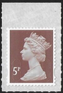 U2922  5p 2B  dull red-brown  M18L  SBP L/s Walsall/ISP  U/M (MNH)