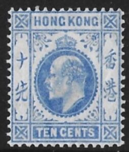 1907 Hong Kong SG.95 10 cents bright ultramarine M/M