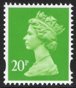 Y1772  20p CB bright yellow-green FH41 & FW9 Questa  U/M (MNH)