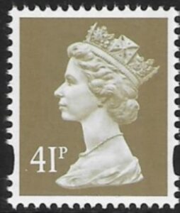 Y1780  41p  2B  drab   ex GN1 -3 Walsall  U/M (MNH)