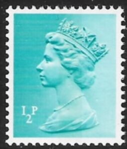 X843 ½p CB turquoise blue Harrison booklet/coil U/M (MNH)