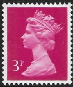 X857  3p  2B  magenta  type 1 ex booklet Harrison  U/M (MNH)