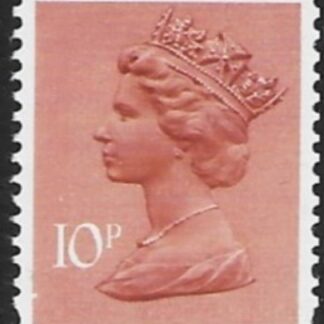 X889ea  10p  LB  orange brown ex booklet Harrison  U/M (MNH)