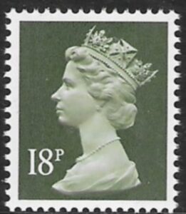 X912  18p  2B deep olive-grey  Harrison  U/M (MNH)