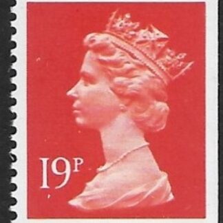 X914  19p 2B  bright orange-red. ex booklet imperf right.  Harrison  U/M (MNH)