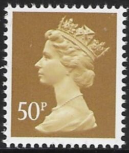 X922  50p 2B ochre  Harrison DX11  U/M (MNH)