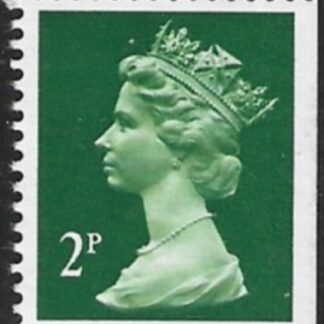 X927  2p  phos.  deep green imperf right (ex booklet) T II  Harrison U/M (MNH)