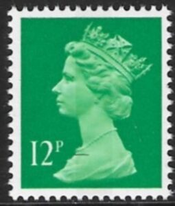 X897ea  12p LB  bright emerald ex booklet Harrison U/M (MNH)