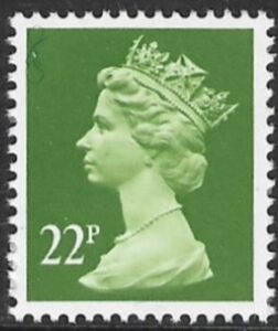 X963  22p  phos. yellow-green   Harrison U/M (MNH)