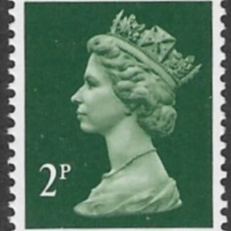 X1001 2p bright deep  green TypeII   Litho  Questa  U/M (MNH)