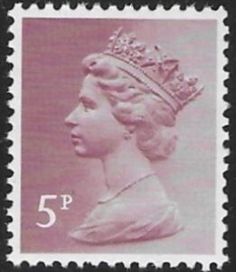 X1004  5p phos.  claret  Litho  Questa  U/M (MNH)