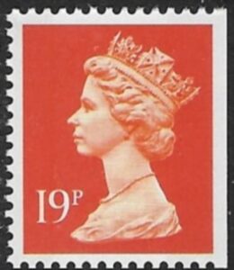 X1052  19p 2B bright orange  imperf  right  Walsall  U/M (MNH)