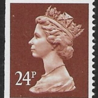 X1053  24p phos. chestnut  imperf left. ex booklet. Walsall  U/M (MNH)