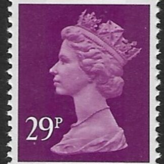 X1054  29p 2B deep mauve  imperf top. ex booklet  Walsall  U/M  (MNH)