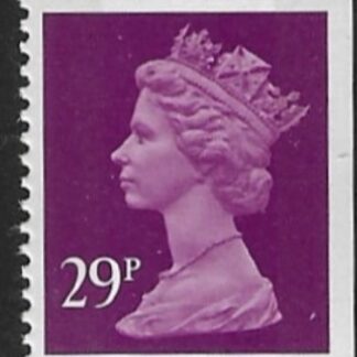 X1054  29p 2B  deep mauve imperf bottom & right. ex booklet.. Walsall U/M (MNH)
