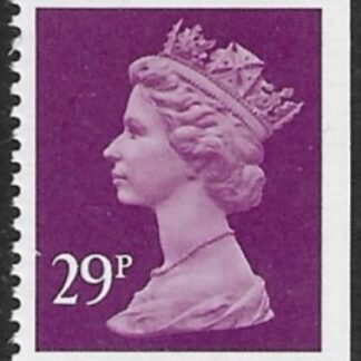 X1055  29p phos deep mauve imperf top & right. ex booklet  Walsall U/M (MNH)