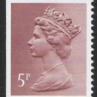 X867  5p  CB  claret   ex booklet  imperf left  Harrison  U/M (MNH)