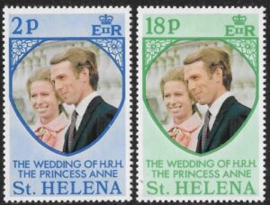 1973 St. Helena SG.295-6 Royal Wedding Set of 2 Values U/M (MNH)