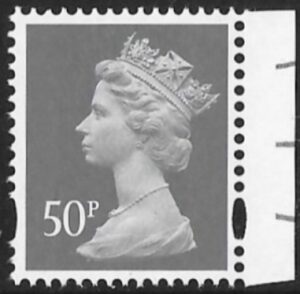U3077a  50p 2B grey  M18L MPIL  DY27  ISP  U/M (MNH)