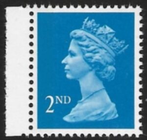 SG.1451aeb  2nd LB bright blue Litho Questa  perf  15x14  gummed U/M (MNH)