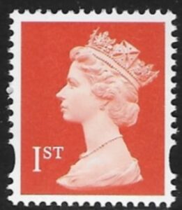SG.1667 1st 2B bright orange red Photo Walsall elliptical perf 15x14 gummed U/M (MNH)