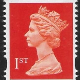SG.1671 1st 2B orange red Litho Walsall  elliptical perfs  15x14 gummed U/M (MNH)