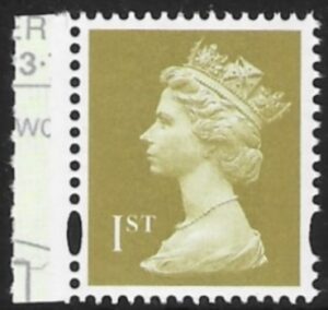SG.1672  1st 2B Gold  Litho  Walsall DX42  elliptical perfs  15x14 gummed U/M (MNH)