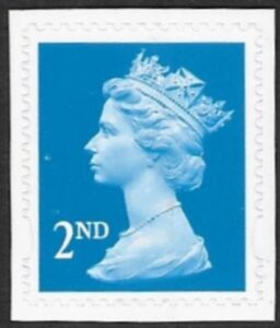 SG.2039  2nd CB bright blue  gravure  Questa elliptical perfs 15x14  self adhesive U/M (MNH)