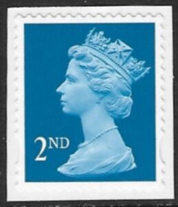 SG.2039 2nd CB bright blue gravure Walsall elliptical perfs 15x14 self adhesive U/M (MNH)