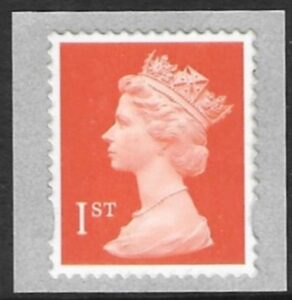 SG.2040 1st 2B orange red 'from coil' Enschedé elliptical perf 15x14 self adhesive U/M (MNH)