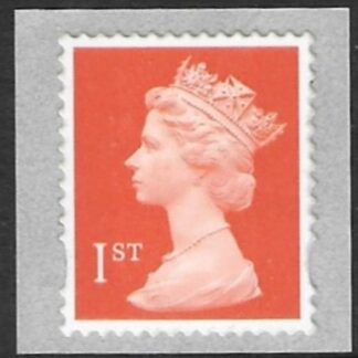 SG.2040 1st 2B orange red 'from coil'  Enschedé elliptical perf 15x14  self adhesive U/M (MNH)