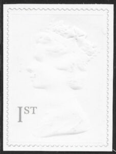 SG.2077 1st White embossed Litho Walsall perf 14x15 die cut self adhesive U/M (MNH)