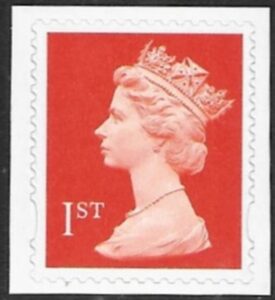 SG.2040 1st 2B orange red gravure  Walsall elliptical perf 15x14  self adhesive U/M (MNH)