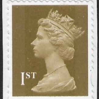 SG.2295  1st Gold 2B   gravure  Walsall elliptical perfs 15x14  self adhesive U/M (MNH)