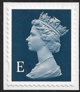 SG.2296  E' 2B  deep blue  gravure Walsall elliptical perfs 15x14 self adhesive U/M (MNH)