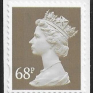 SG.2298  68p 2B grey brown gravure Walsall  elliptical perfs 15x14 self adhesive U/M (MNH)