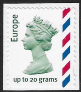SG.2357b Europe 20 gms. NVI deep blue-green,new blue & rosine.Walsall gravure. self adhesive. U/M (MNH)